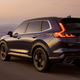 A photo of the rear quarter on a blue Honda DR-V Hybrid.